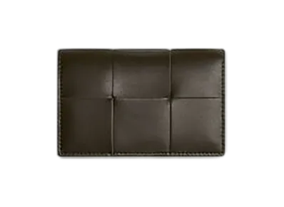 Bottega Veneta Cassette Business Card Case "Kaki/Light Butterscotch"