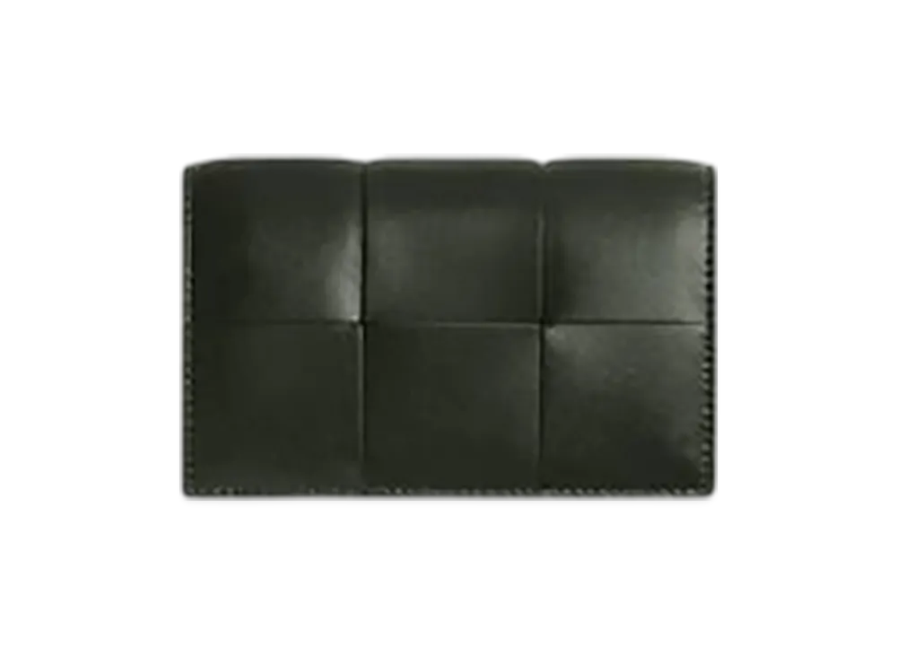 Bottega Veneta Cassette Business Card Case "Dark Green/Agate Grey"