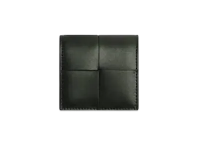 Bottega Veneta Cassette Folded Coin Purse "Dark Green/Agate Grey"