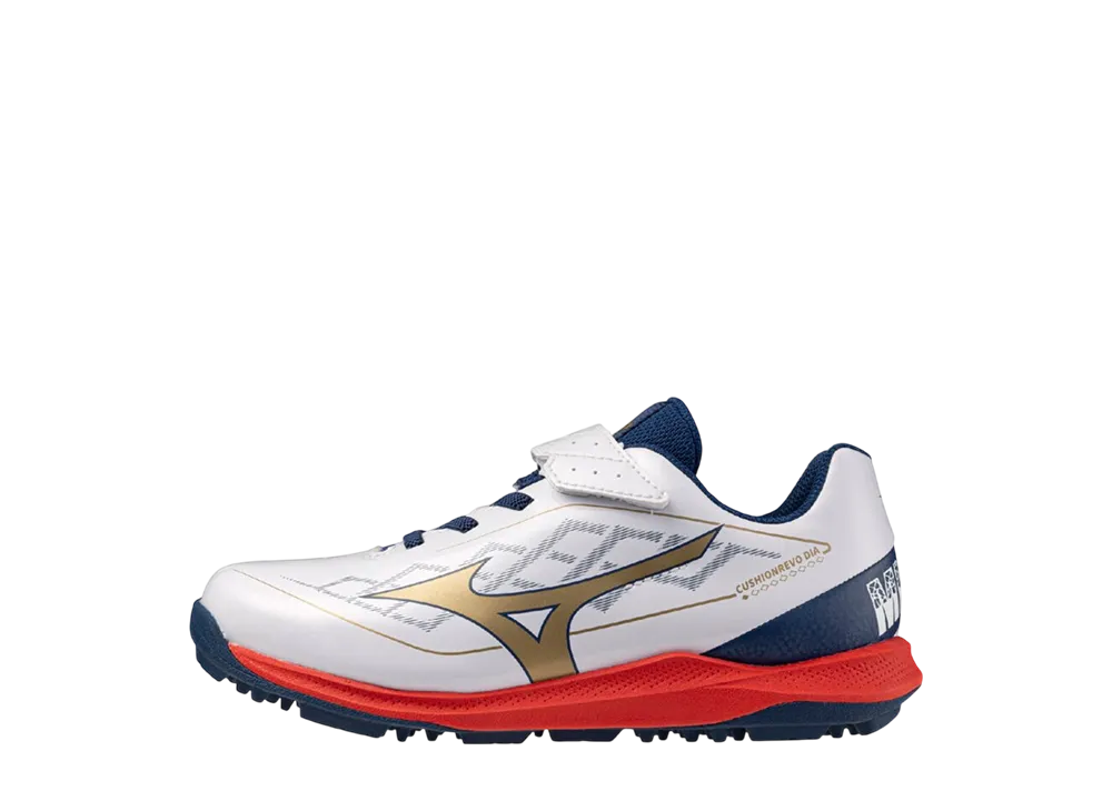 Mizuno PS Cushion Revodia Trainer Jr. "White/Gold/Navy"