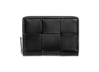Bottega Veneta Cassette Zippered Coin Purse "Black/Parakeet"