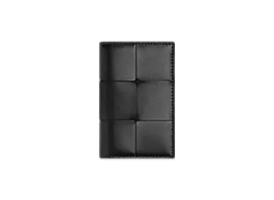 Bottega Veneta Cassette Flap Card Case "Black/Parakeet"
