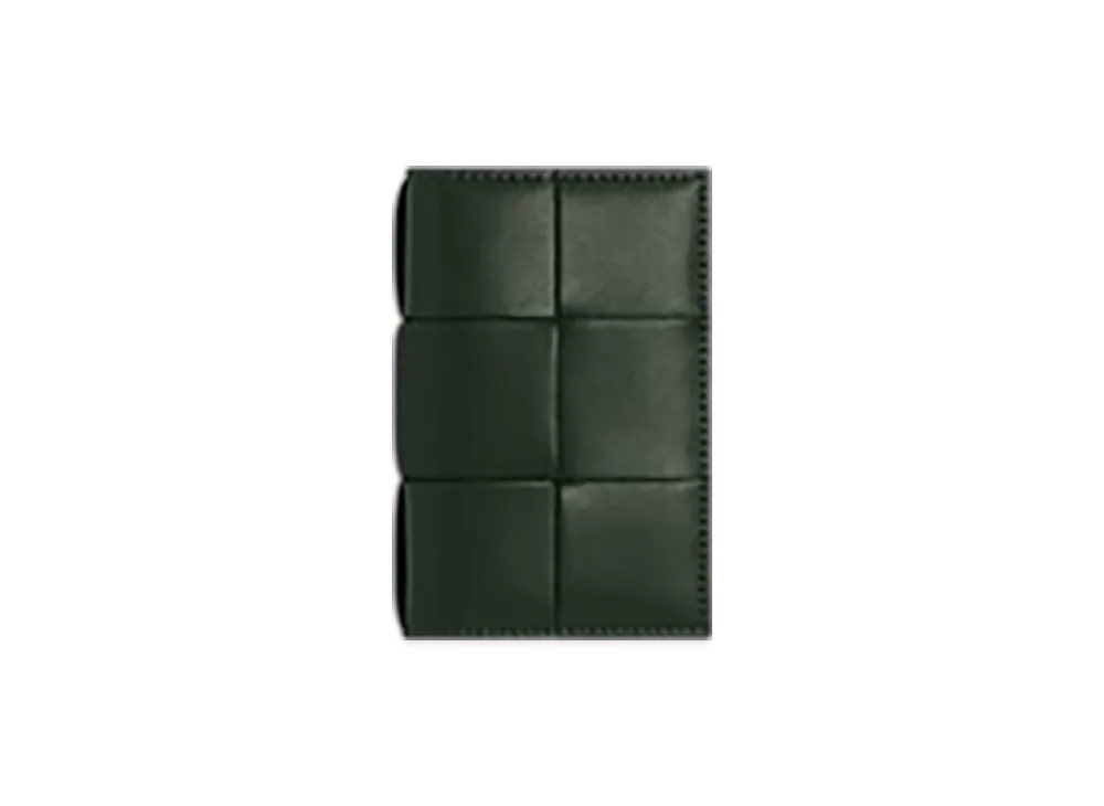 Bottega Veneta Cassette Flap Card Case "Dark Green"