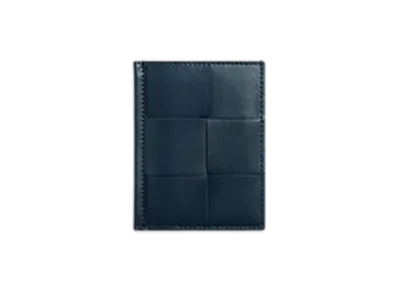 Bottega Veneta Cassette Slim Flap Card Case "Deep Blue/Umbra"