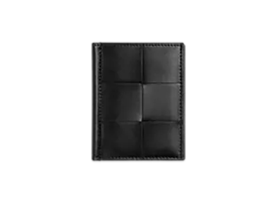 Bottega Veneta Cassette Slim Flap Card Case "Black/Parakeet"