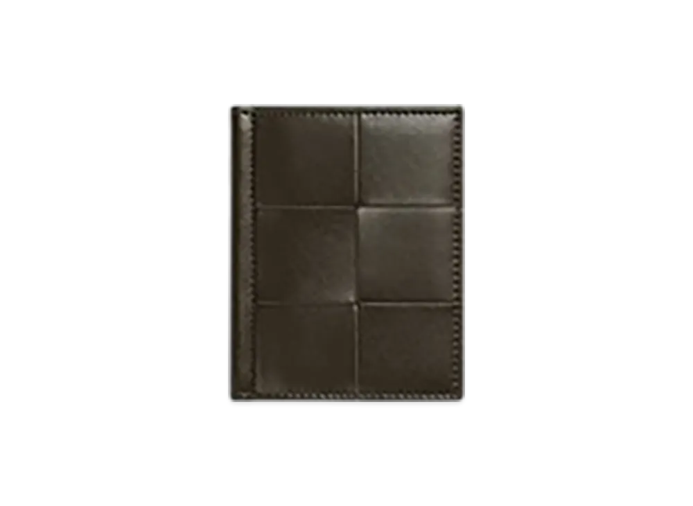 Bottega Veneta Cassette Slim Flap Card Case "Kaki/Light Butterscotch"