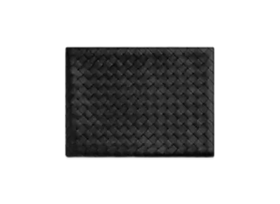 Bottega Veneta Intrecciato Half Zipped Pouch "Black/Madder Brown"