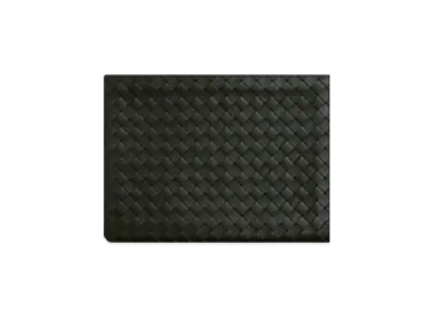 Bottega Veneta Intrecciato Half Zipped Pouch "Dark Green/Travertine"