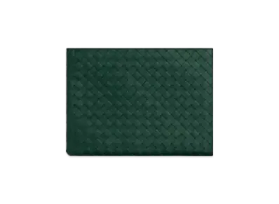 Bottega Veneta Intrecciato Half Zipped Pouch "Emerald Green/Space"