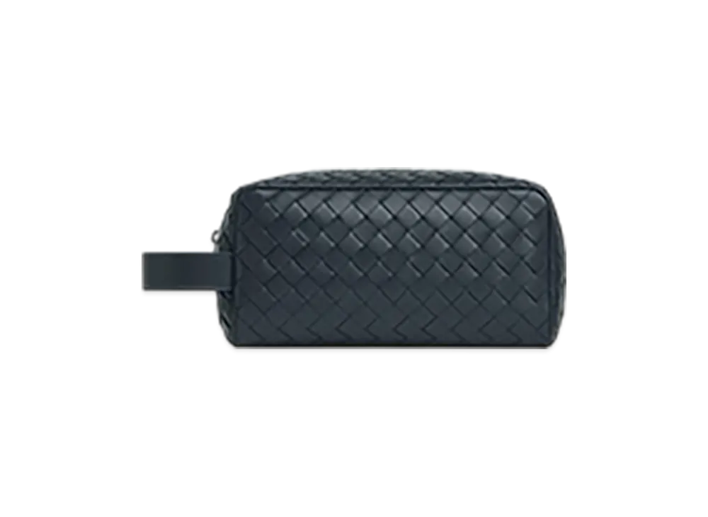 Bottega Veneta Intrecciato Travel Pouch "Shadow/Olive Oil"