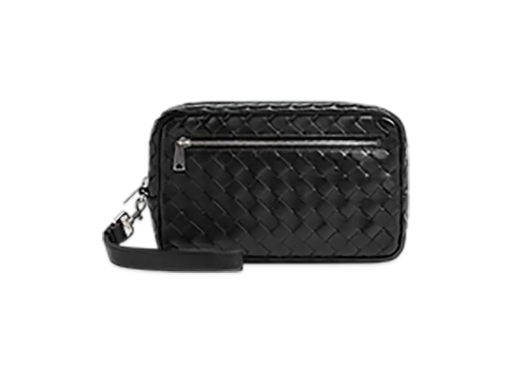 Bottega Veneta Intrecciato Pouch With Wristlet "Black"