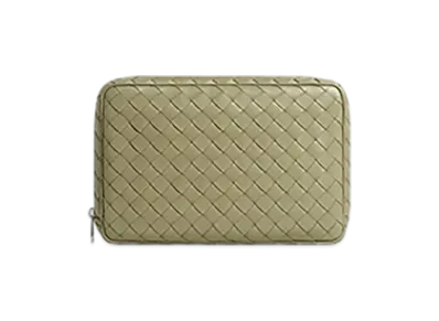 Bottega Veneta Intrecciato Large Zipped Organizing Pouch "Travertine"