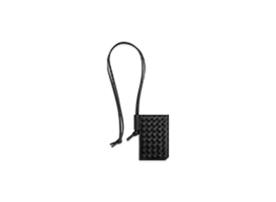 Bottega Veneta Intrecciato Piccolo Badge Holder "Black"