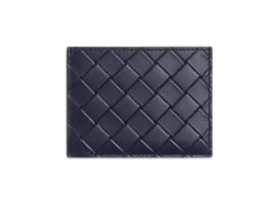 Bottega Veneta Intrecciato Stamp Credit Card Case "Abyss"