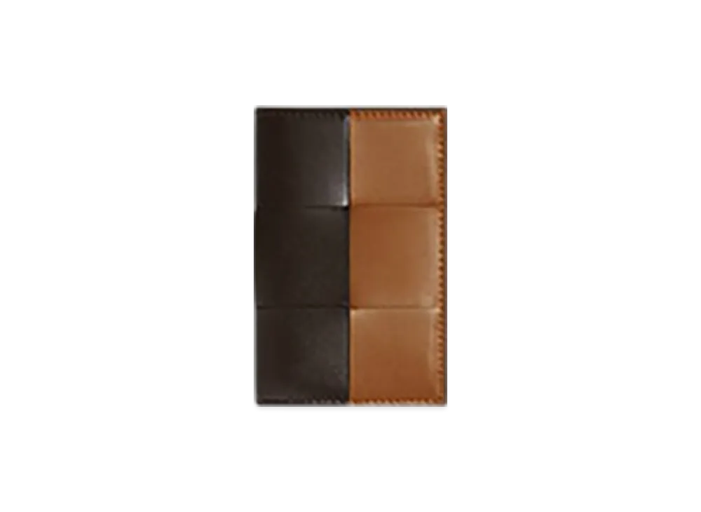 Bottega Veneta Cassette Flap Card Case "Fondente/Wood"