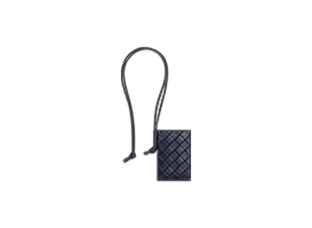 Bottega Veneta Intrecciato Stamp Badge Holder "Abyss"