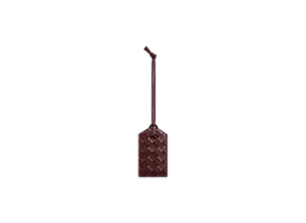 Bottega Veneta Intrecciato Tag Holder On Strap "Madder Brown"