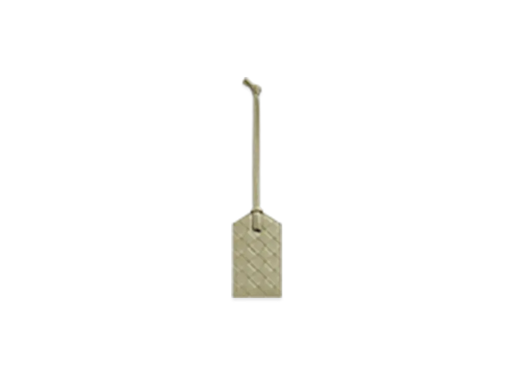 Bottega Veneta Intrecciato Tag Holder On Strap "Travertine"