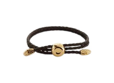 Bottega Veneta Adam Leather Bracelet "Fondente"