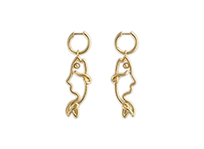 Bottega Veneta Fish Earrings "Yellow Gold"