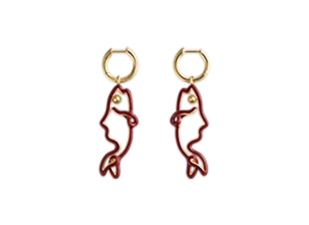 Bottega Veneta Fish Earrings "Syrup"