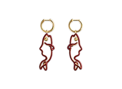 Bottega Veneta Fish Earrings "Syrup"
