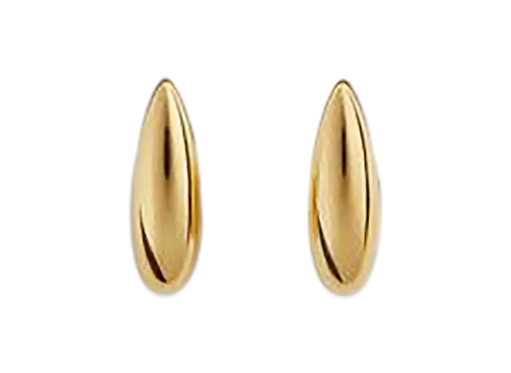 Bottega Veneta Small Ellipse Earrings "Yellow Gold"
