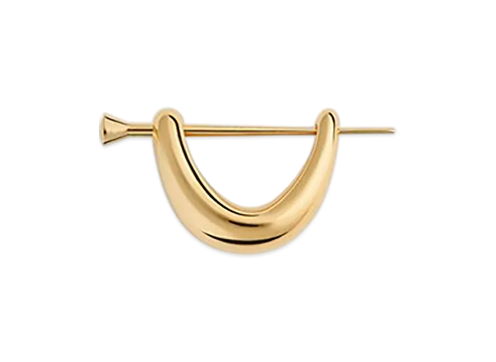 Bottega Veneta Ellipse Hair Clip "Yellow Gold"