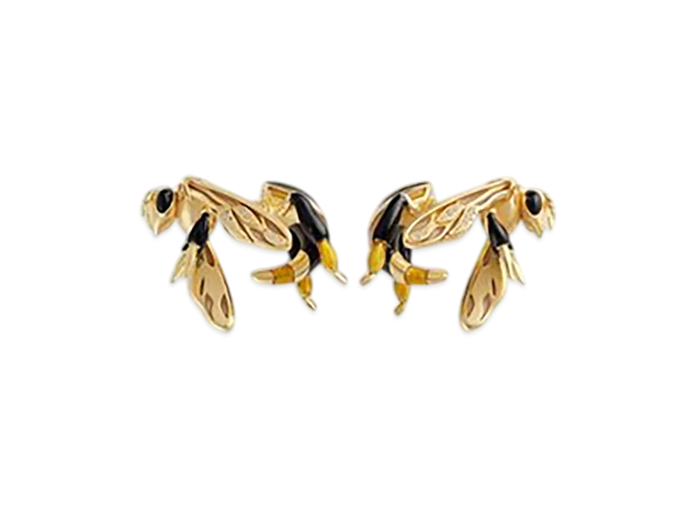 Bottega Veneta Ape Earrings "White/Gold Caramel"