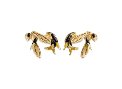 Bottega Veneta Ape Earrings "White/Gold Caramel"