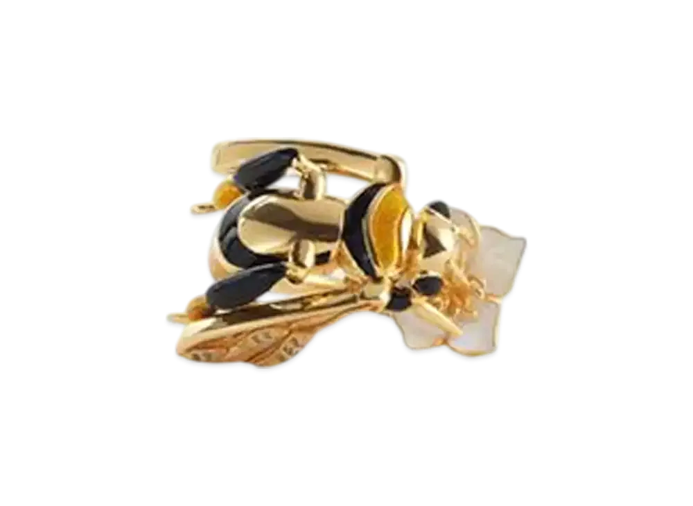 Bottega Veneta Ape Ring "White/Gold Caramel"