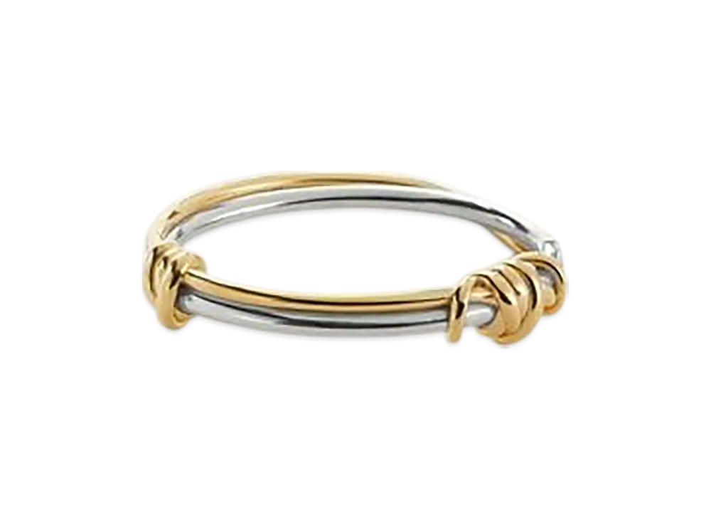 Bottega Veneta Knot Bracelet "Silver/Yellow Gold"
