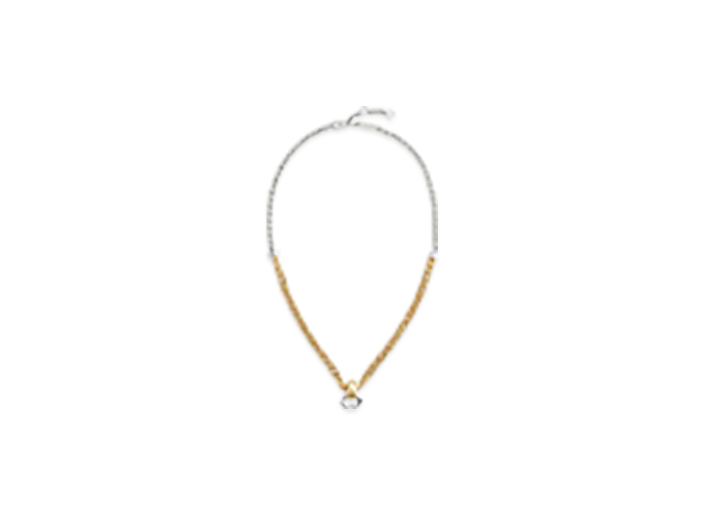 Bottega Veneta Knot Necklace "Silver/Yellow Gold"