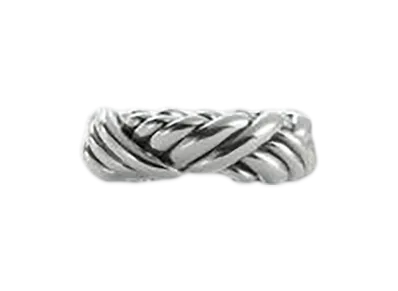 Bottega Veneta Intreccio Ring "Silver"