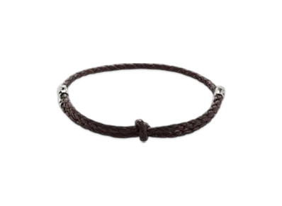 Bottega Veneta Leather Bracelet "Fondente"