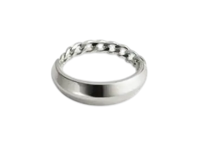 Bottega Veneta Detail Chain Ring "Silver"