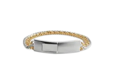 Bottega Veneta Details Chain Bracelet "Silver/Yellow Gold"