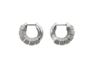 Bottega Veneta Pen Hoop Earrings "Silver"