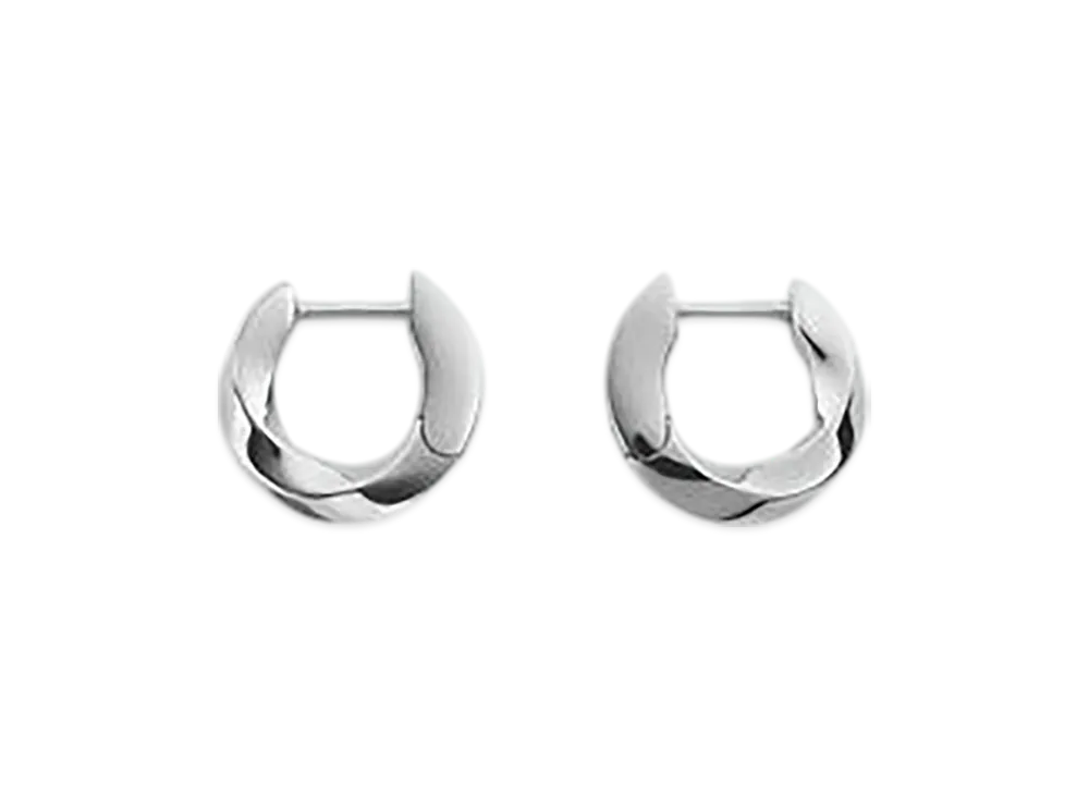 Bottega Veneta Essential Twist Hoop Earrings "Silver"