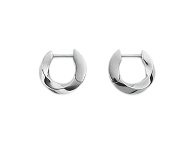 Bottega Veneta Essential Twist Hoop Earrings "Silver"