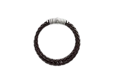 Bottega Veneta Curl Leather Bracelet "Fondente"