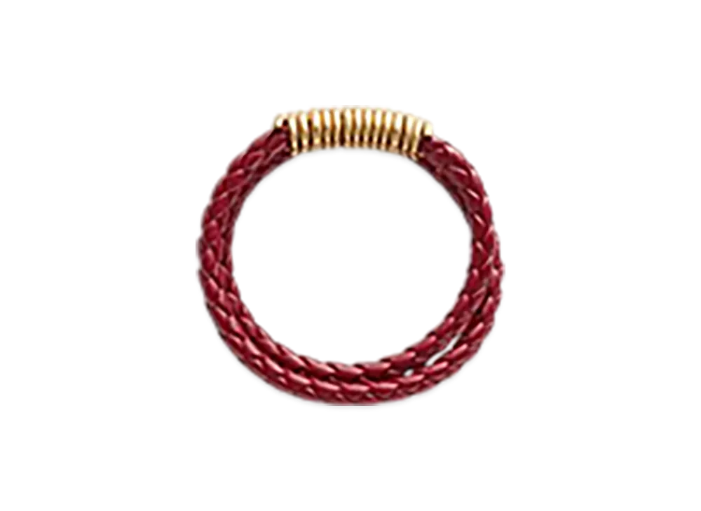 Bottega Veneta Curl Leather Bracelet "Dark Red"