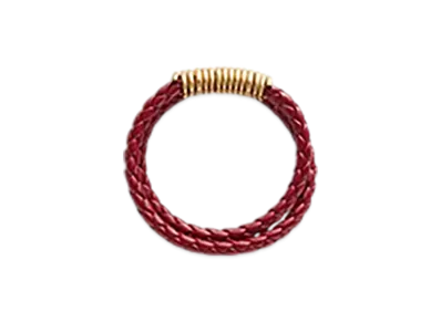 Bottega Veneta Curl Leather Bracelet "Dark Red"