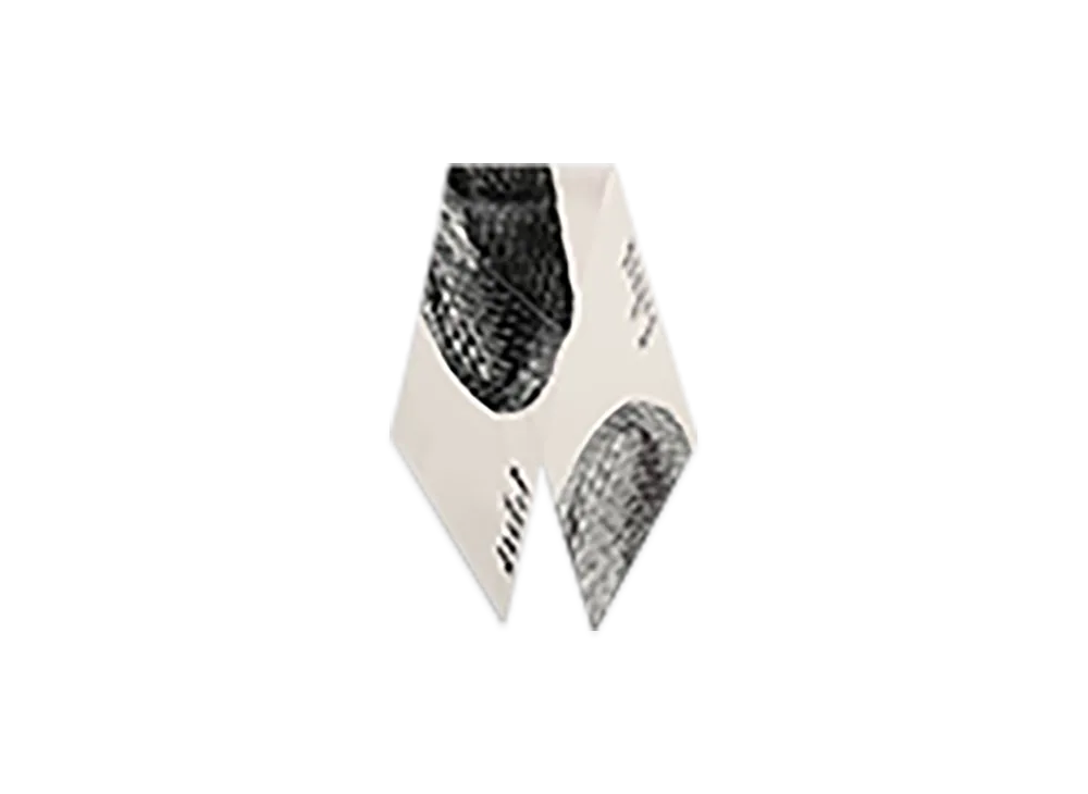 Bottega Veneta Plisse Printed Foulard "Chalk/Black"