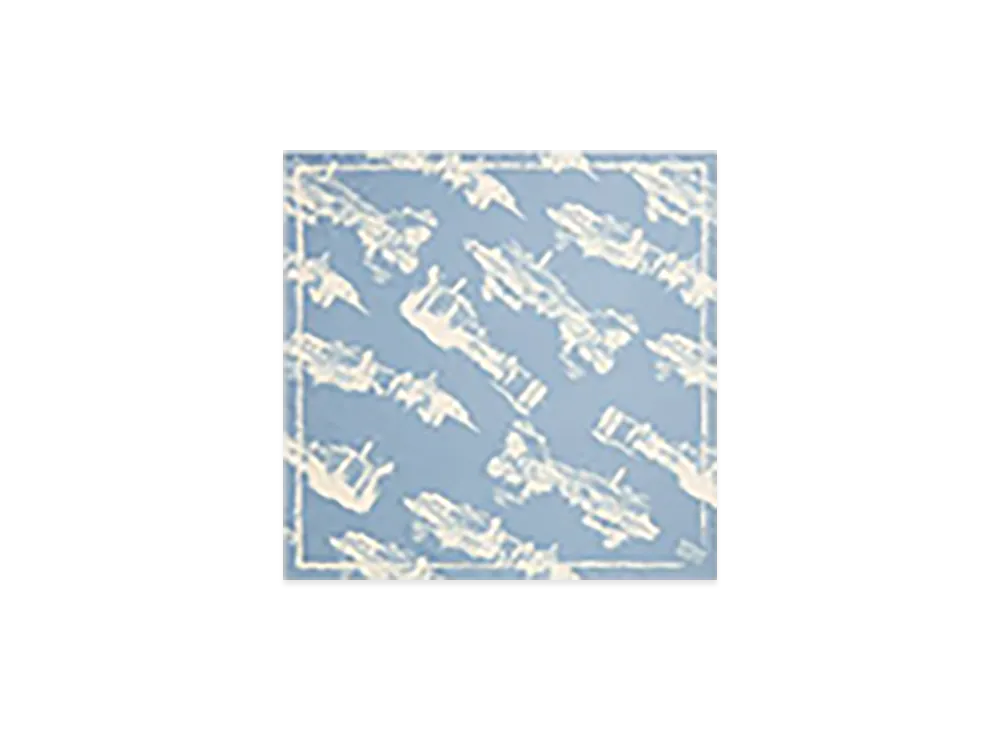 Bottega Veneta Italian Postcard Silk Foulard "Blue/Dove"