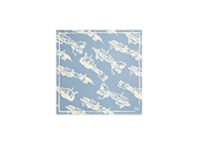 Bottega Veneta Italian Postcard Silk Foulard "Blue/Dove"