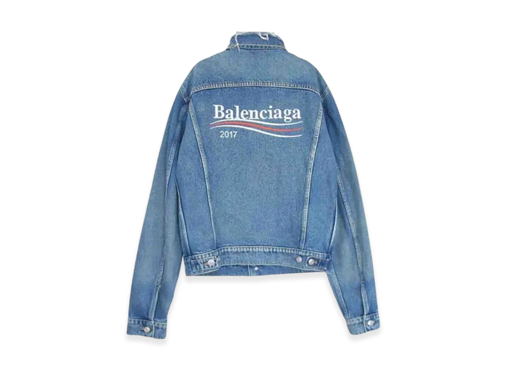 バレンシアガ 2017 キャンペーン ロゴ デニムジャケット "ブルー"