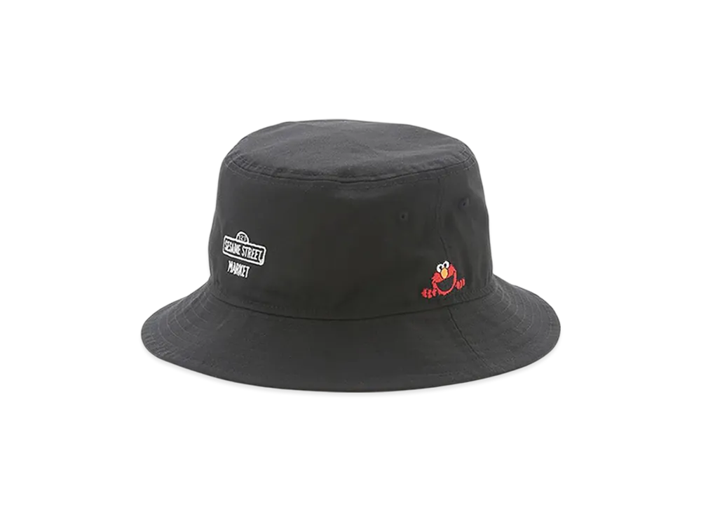 NEW ERA x SESAME STREET MARKET Collaboration Message Bucket Hat "Black"
