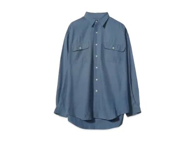 Polo Ralph Lauren 90's Silk Cotton Long Sleeve Shirt "Blue"