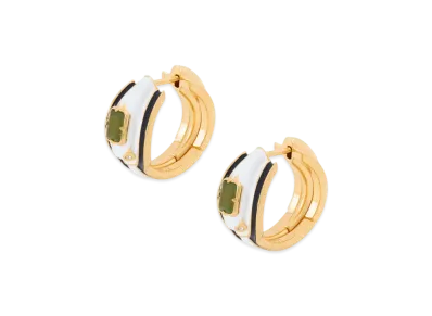 LOEWE Snake Earrings "Gold/White"